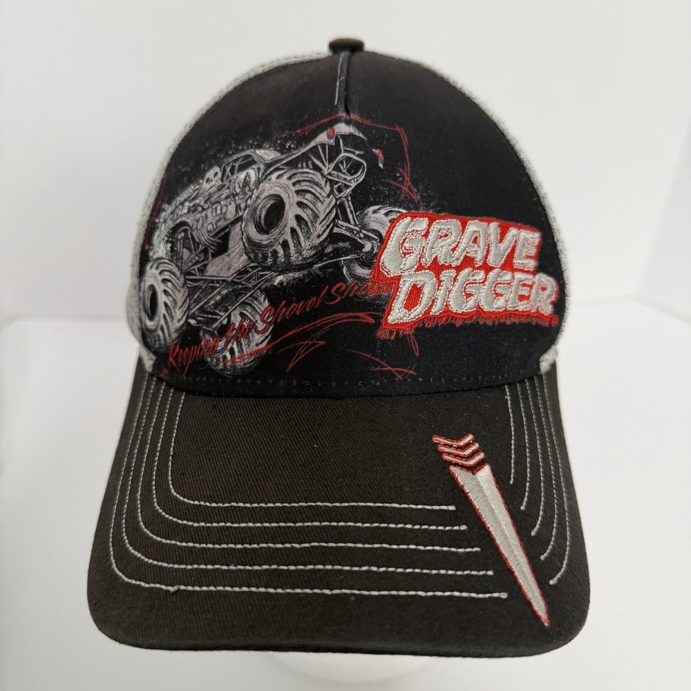 Monster Jam Grave Digger Hat Cap Black Monster Truck Racing Shovel Sharp Adult